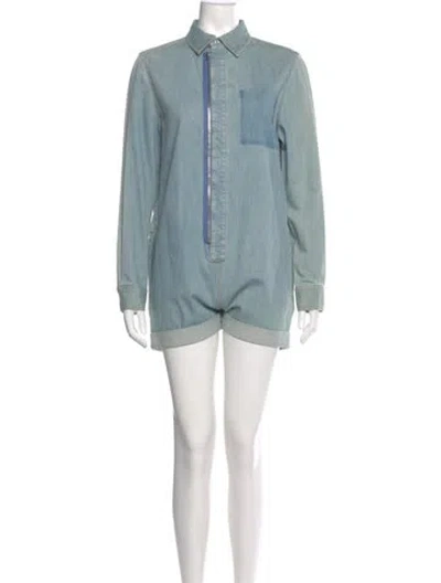Pre-owned Stella Mccartney Crew Neck Romper In Blue