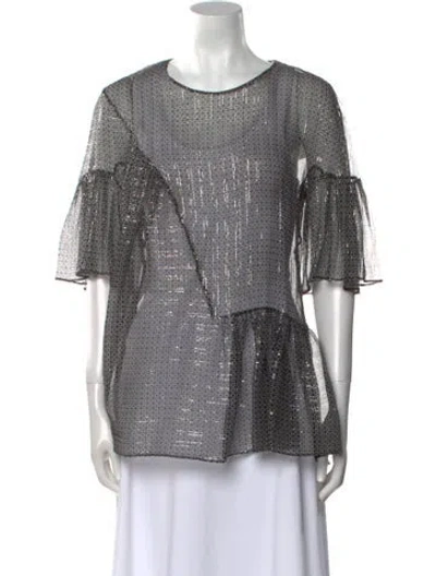 Pre-owned Stella Mccartney Crew Neck Short Sleeve Top In Black