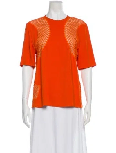 Pre-owned Stella Mccartney Crew Neck Short Sleeve Top In Orange