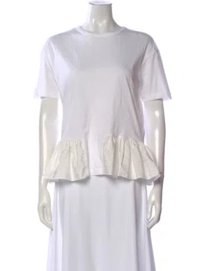 Pre-owned Stella Mccartney Crew Neck Short Sleeve Top In White
