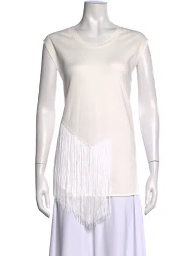 Pre-owned Stella Mccartney Crew Neck Short Sleeve Top In White
