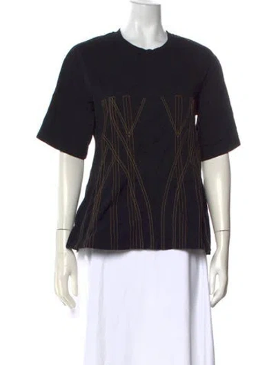 Pre-owned Stella Mccartney Crew Neck Short Sleeve T-shirt In Black