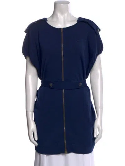 Pre-owned Stella Mccartney Crew Neck Short Sleeve Tunic In Blue