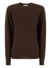 Stella Mccartney Crew Neck Cashmere Blend Sweater In Brown