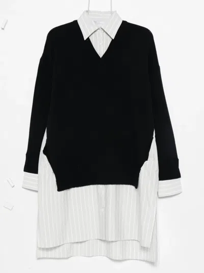 Stella Mccartney Crew-neck Sweater Shirt Midi Dress In Multi