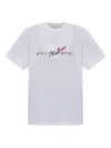 Stella Mccartney Crew Neck T-shirt With Logo Print And Sequin Detail In White