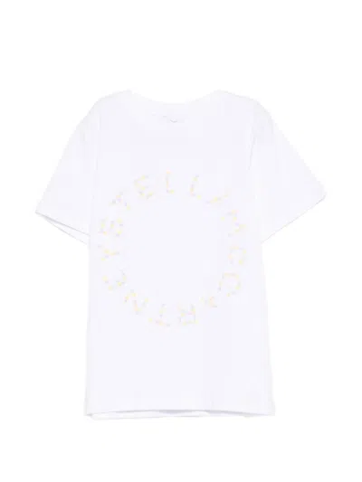 Stella Mccartney Kids' Crew Neck T-shirt With Logo In White