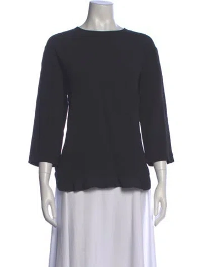 Pre-owned Stella Mccartney Crew Neck Three-quarter Sleeve Top In Gray