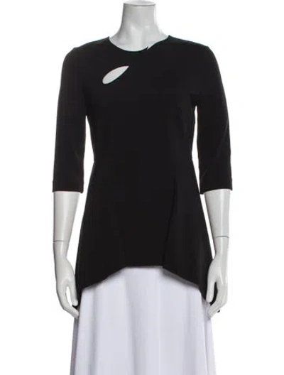 Pre-owned Stella Mccartney Crew Neck Three-quarter Sleeve T-shirt In Black