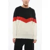 Stella Mccartney Crew Neck Wool Blend Pullover With Color Block Design In Multi