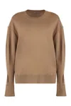 Stella Mccartney Crew-neck Wool Sweater In Brown