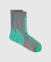 Stella Mccartney Crew Socks In Dove Grey/hellgrün