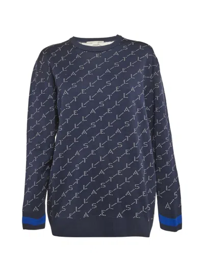 Pre-owned Stella Mccartney Crew-neck Long-sleeve Sweater In Blue