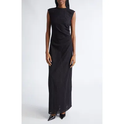 Stella Mccartney Crewneck Sleeveless Lace Maxi Dress In Black
