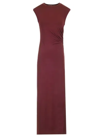Stella Mccartney Fluid Jersey Long Dress In Bordeaux