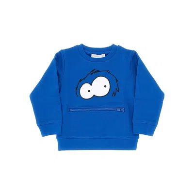 Stella Mccartney Crewneck Sweatshirt With Monster Print Kids In Blue