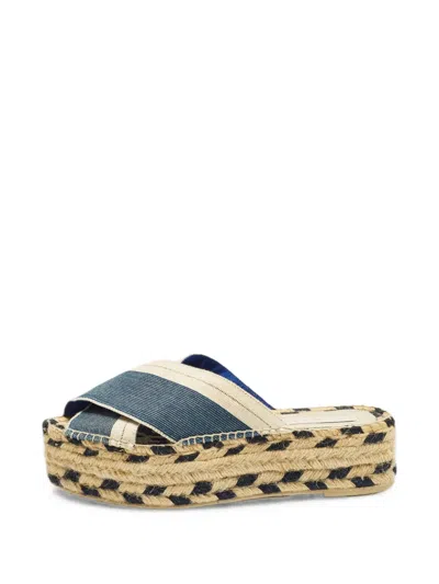 Pre-owned Stella Mccartney Criss-cross Espadrille Sandals In Blue
