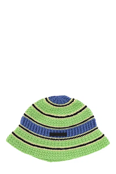 Stella Mccartney Crochet Bucket Hat In Gray