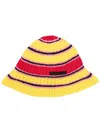 Stella Mccartney Logo Cotton Crochet Bucket Hat In 黄色