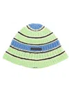 Stella Mccartney Crochet Knit Cotton Bucket Hat In Grün