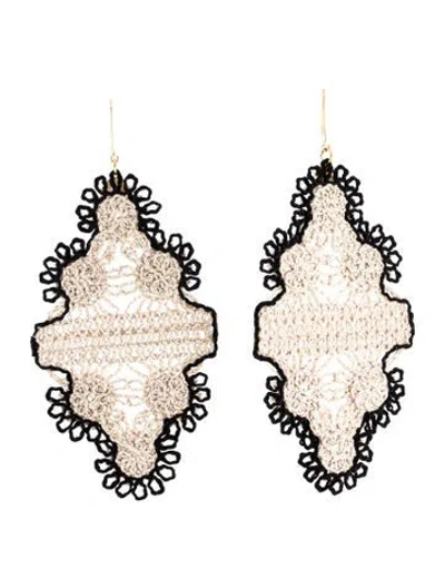 Pre-owned Stella Mccartney Crochet Oversized Drop Earrings In Multi