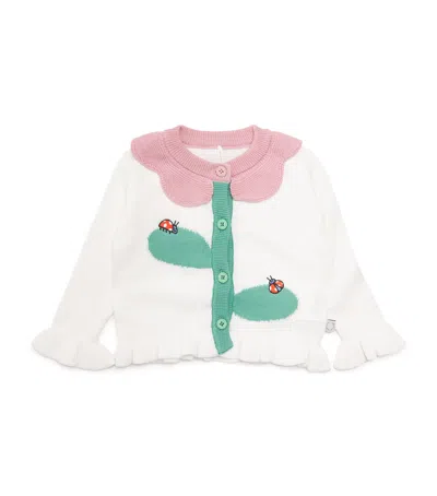 Stella Mccartney Kids' Crocheted Flower Cardigan In White