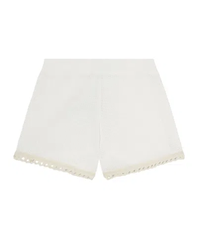 Stella Mccartney Crochet-trimmed Cotton Shorts In White