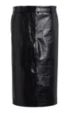 Stella Mccartney Croco Pencil Skirt In Black