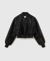 Stella Mccartney Crocodile-embossed Cropped Bomber Jacket