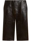 Stella Mccartney Crocodile Embossed Midi Skirt In Brown