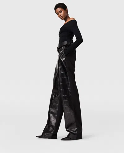 Stella Mccartney Crocodile-embossed Straight-leg Pants