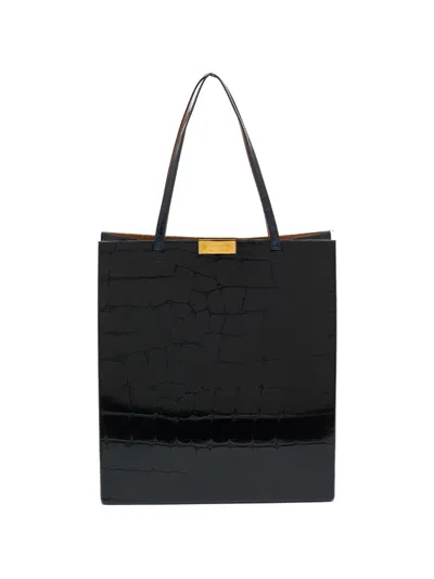 Pre-owned Stella Mccartney Crocodile-embossed Tote Bag In Blue