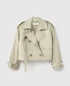 Stella Mccartney Cropped Belt Detail Trench Jacket In Sand