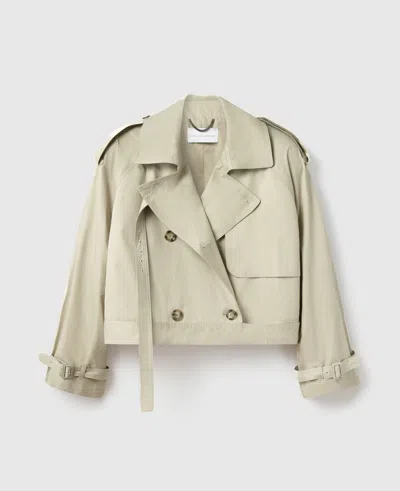 Stella Mccartney Cropped Belt Detail Trench Jacket In Sand