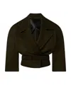 Stella Mccartney Cropped Belted Trench Jacket In Brown