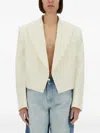 Stella Mccartney Cropped Double-breasted Wool-tweed Blazer In Neutral