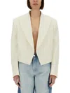 Stella Mccartney Cropped Blazer For Women In White