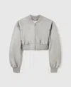 Stella Mccartney Cropped Bomber Jacket In Gray