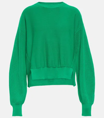Stella Mccartney Cropped-pullover Aus Baumwolle In Bright Green