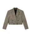 Stella Mccartney Cropped Double-breasted Blazer In Green