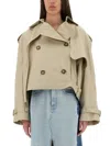 Stella Mccartney Sand Cotton Trench Coat In Neutrals