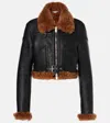 Stella Mccartney Plush Teddy Cropped Biker Jacket In Black