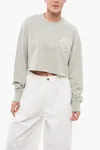 STELLA MCCARTNEY STELLA MCCARTNEY CROPPED FIT SWEATSHIRT WITH RAW-CUT HEM AND LOGO PATCH