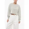 Stella Mccartney Cropped Fit Sweatshirt With Raw-cut Hem And Logo Patch