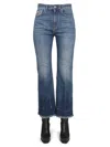 Stella Mccartney Cropped Flared Jeans In Denim In Black