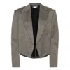 Stella Mccartney Cropped Wool Blazer In Grey