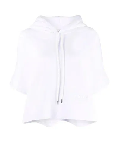 Stella Mccartney Cropped Short-sleeve Hoodie In White
