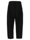 Stella Mccartney Cropped Tailored Pants With Double Front Pleats In Black