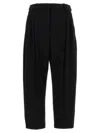 Stella Mccartney Cropped Tailored Pants With Double Front Pleats In Black