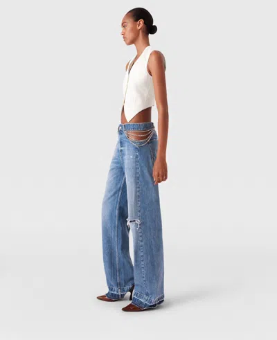 Stella Mccartney Cropped Tailored Wool Vest In Cream